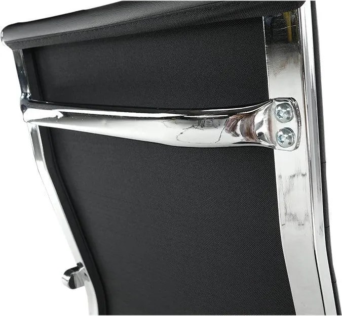 Irodai szék, textilbőr/fém, fekete/króm, FARAN