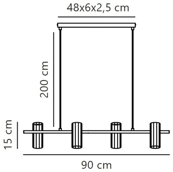 Nordlux - Csillár zsinóron ALANIS 4xGU10/15W/230V fekete