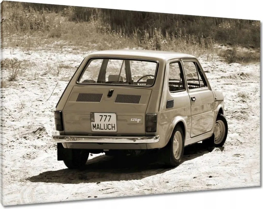 Vászonkép 100x70 Kisgyermek Fiat 126p Kisgyermek