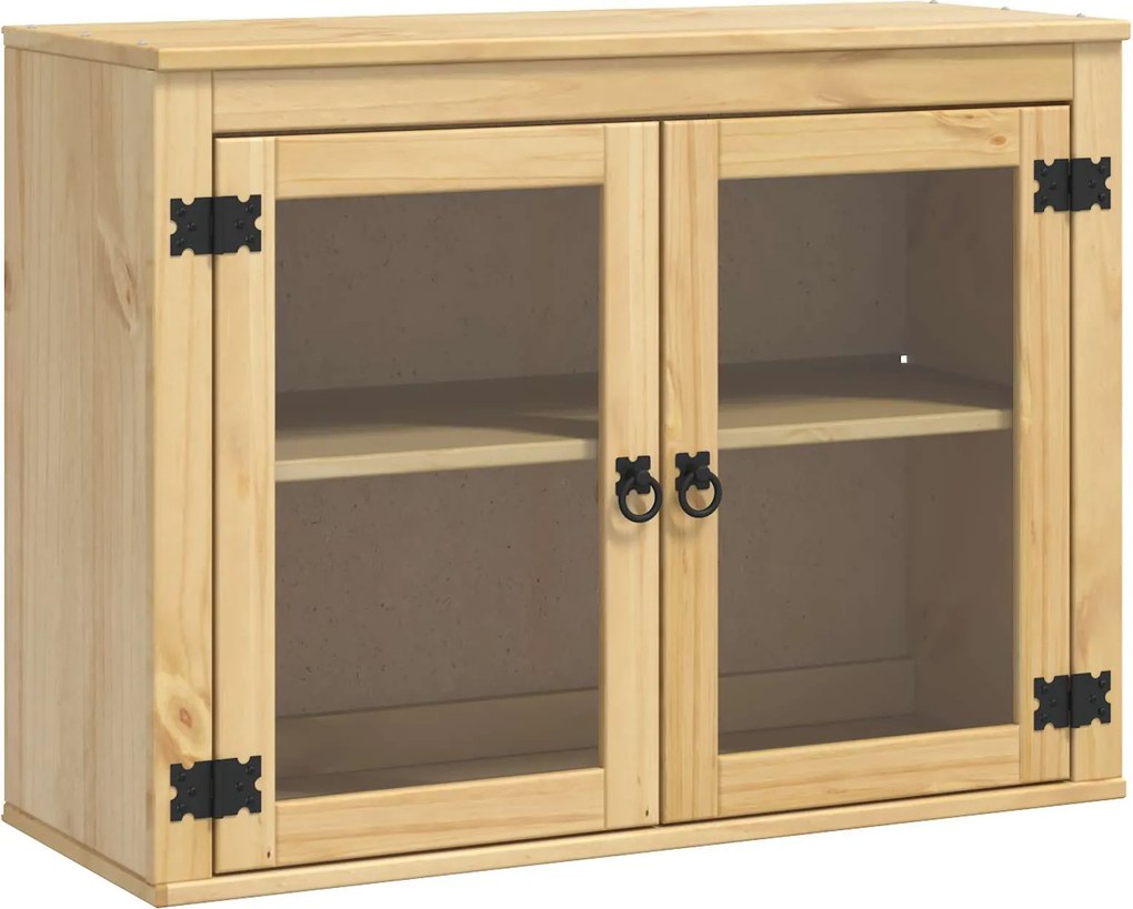 vidaXL Cabinet polcokkal SKI Mézes Barna 60 x 32 x 40 cm Tömör fenyőfa