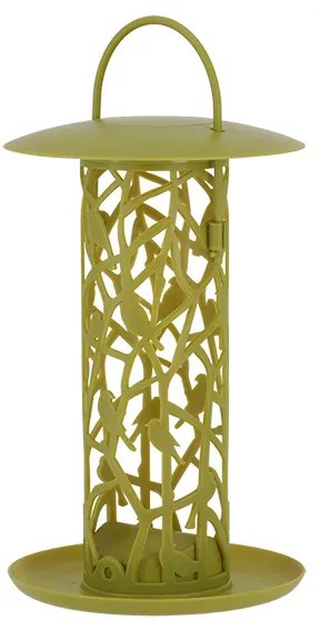 Faggyúgolyó tartó madáretető tetővel, zöld