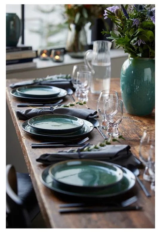 Zöld-fekete kőedény tányér ø 27 cm Gastro Green/Black – Bitz