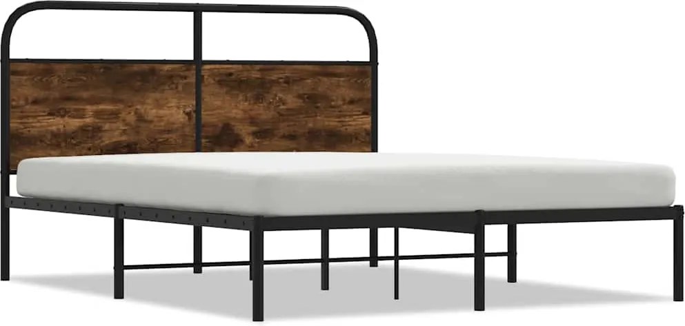 vidaXL ágykeret matrac nélkül 120x190 cm füstölt tölgy fűrészelt fa