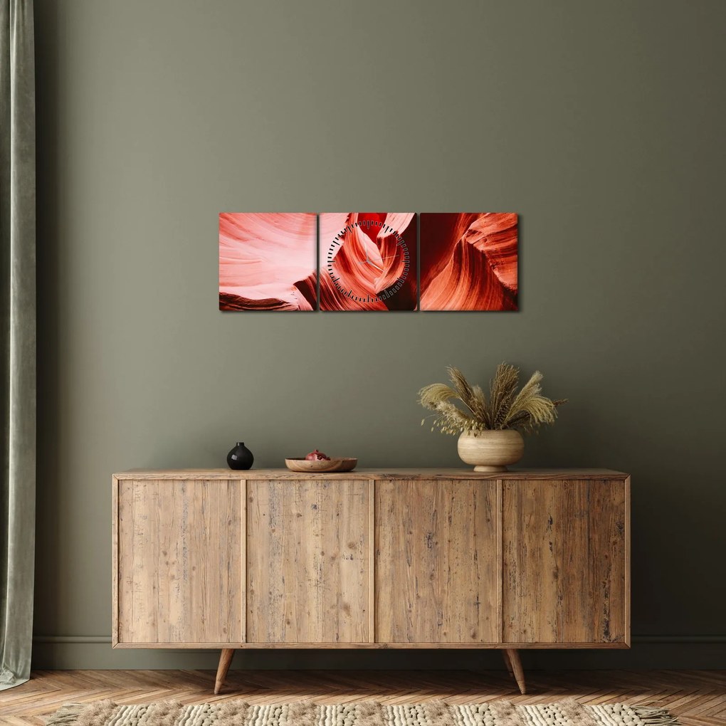 A vörös sziklák képe (órával) (90x30 cm)