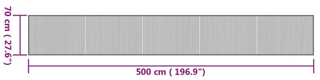 négyszögletű természetes bambusz szőnyeg 70 x 500 cm