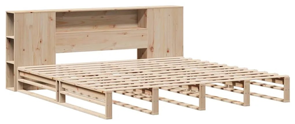 tömör fa könyvespolcos ágy matrac nélkül 200 x 200 cm