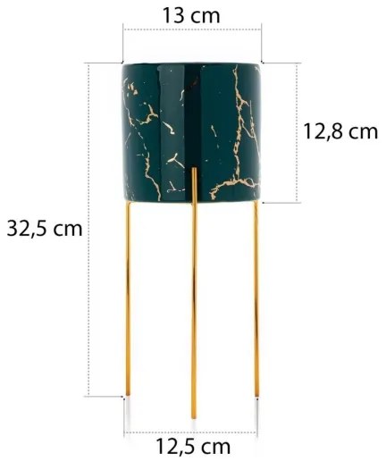 Virágállvány NILA 32,5x13 cm zöld/arany