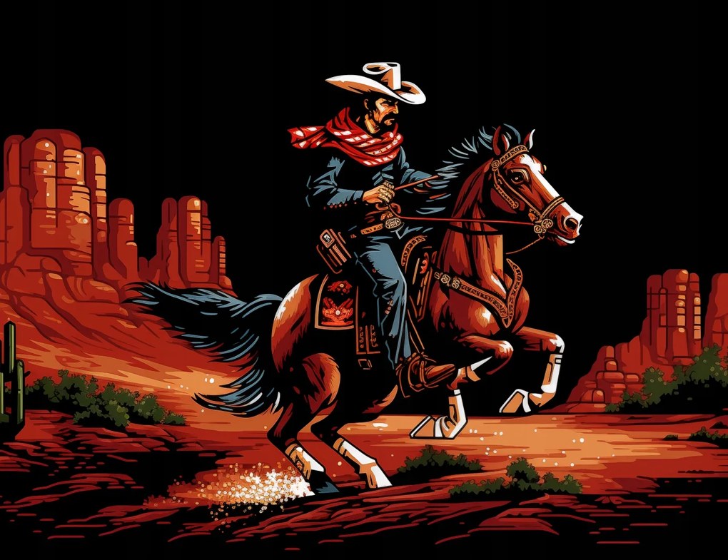 Poszter 65x50cm Galopp a prérin