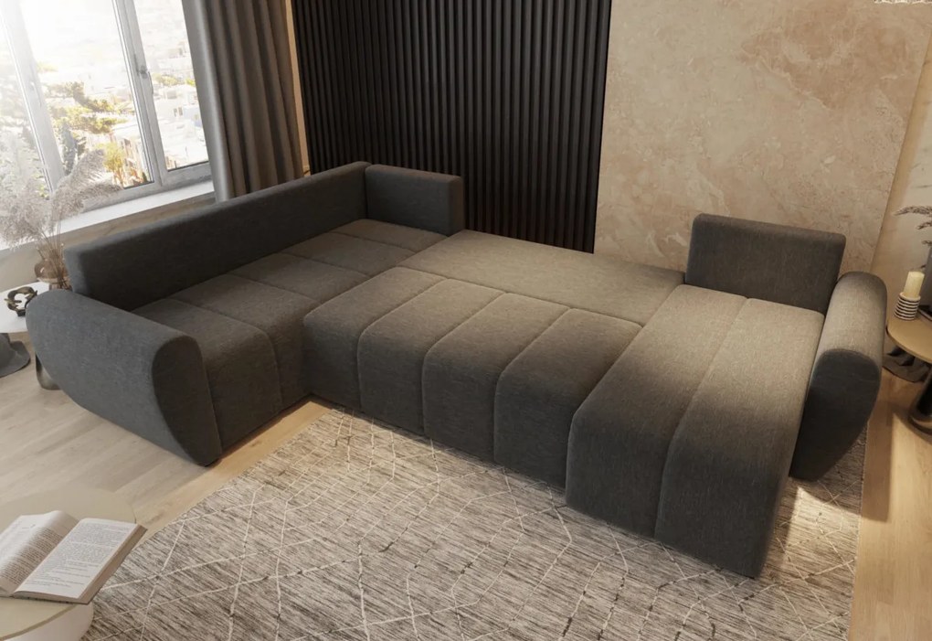 MOLISA 2 ágyazható U alakú ülőgarnitúra, 303x82x208, Kronos 05, jobb