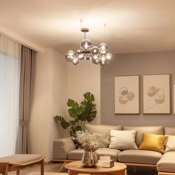 Brilagi - LED csillár kábelen MILLA 15xG9/3W/230V fekete króm/füstszínű