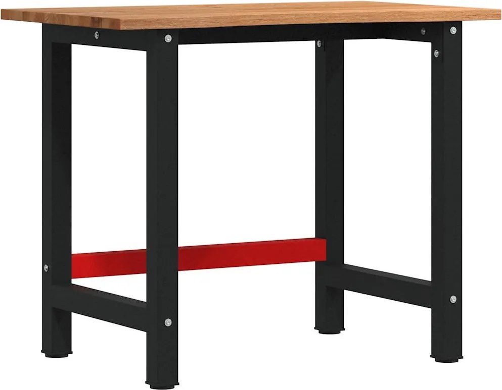 vidaXL világosbarna tömör tölgyfa munkapad 100 x 60 x 81,5 cm