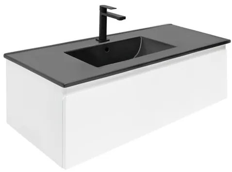 SAT B-WAY Fürdőszobaszekrény mosdóval 99x30x45 cm fehér fényes BWAY100WU4BB