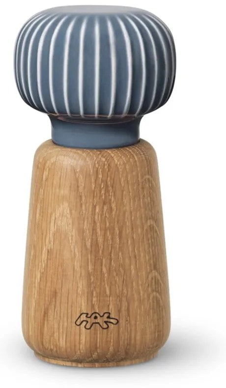 Hammershoi tölgyfa fűszerörlő, antracitszürke porcelán részletekkel, magasság 13 cm - Kähler Design