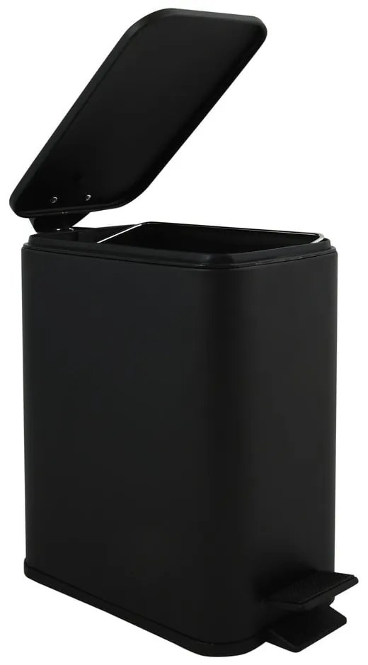 Matt fekete acél pedálos szemetes 5 l Erik – Spirella