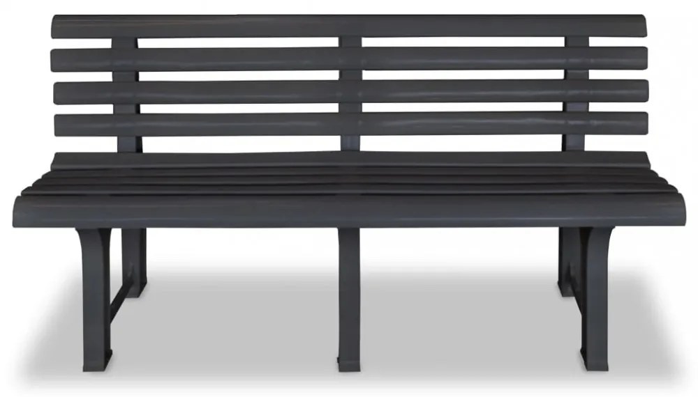 antracitszürke műanyag kerti pad 145,5 cm