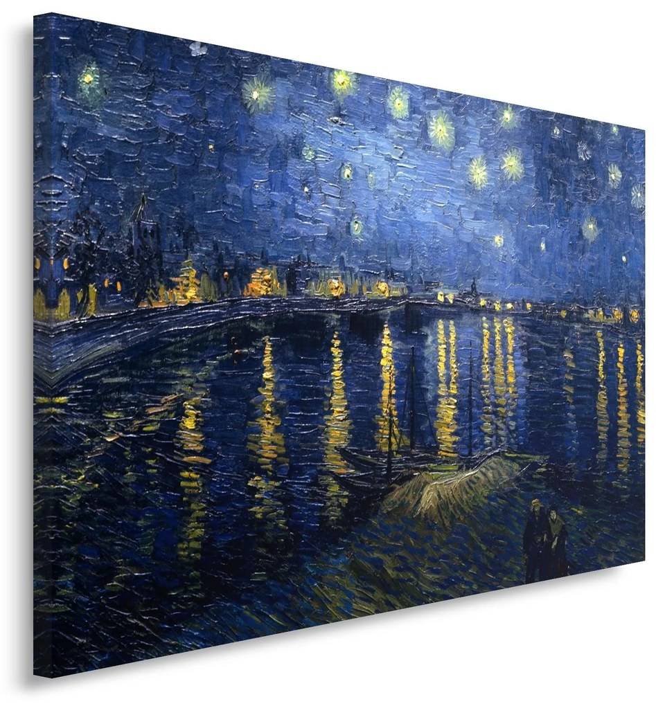 Gario Vászonkép Csillagfényes éjszaka a Rhone fölött - Vincent van Gogh, reprodukció Méret: 90 x 60 cm
