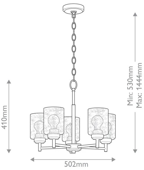 Kichler KL-WINSLOW5-NBR - Csillár láncon WINSLOW 5xE27/60W/230V réz