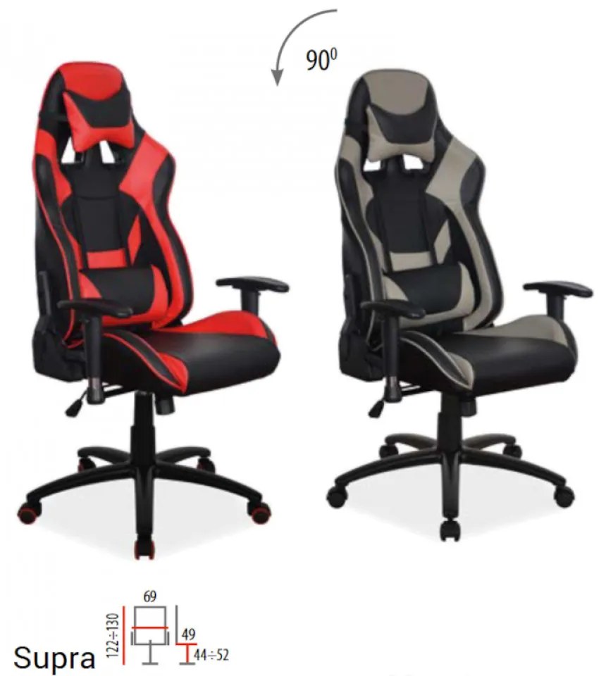 Supra forgószék piros fekete