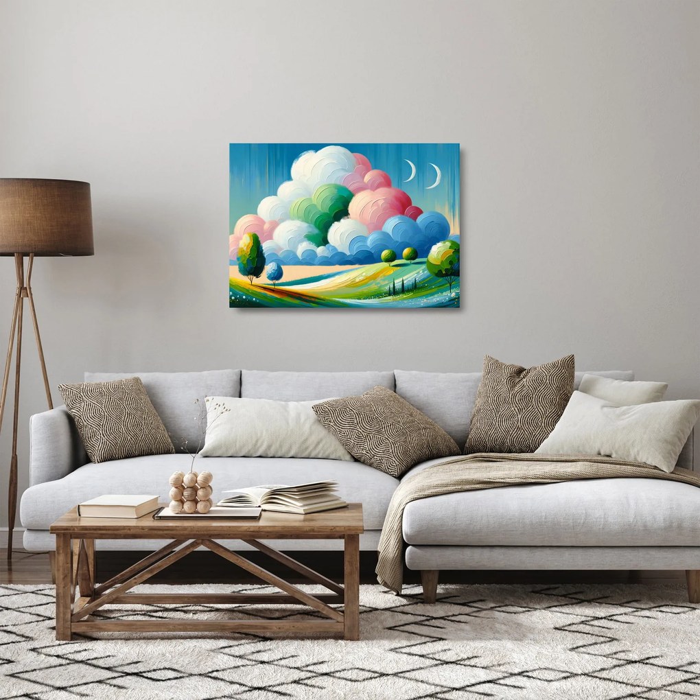 Üveg kép - Tájkép felhővel (70x50 cm)