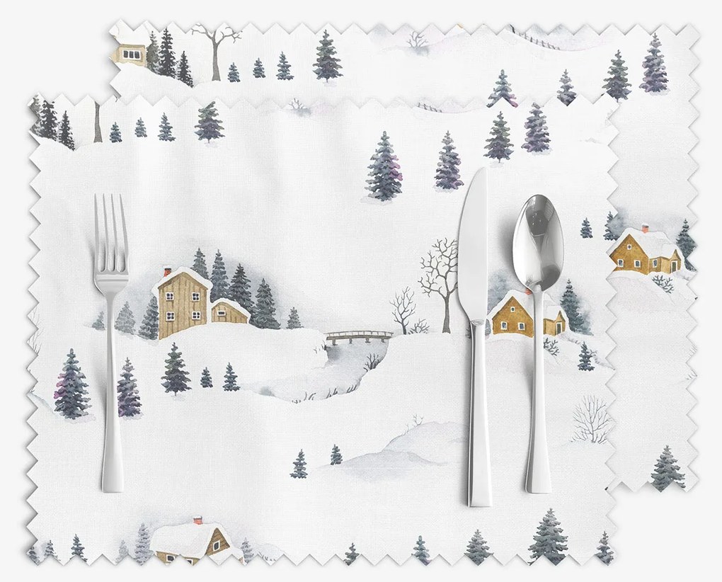 Goldea karácsonyi teflonbevonatú reggeliző alátét - téli táj - 2db 30 x 40 cm