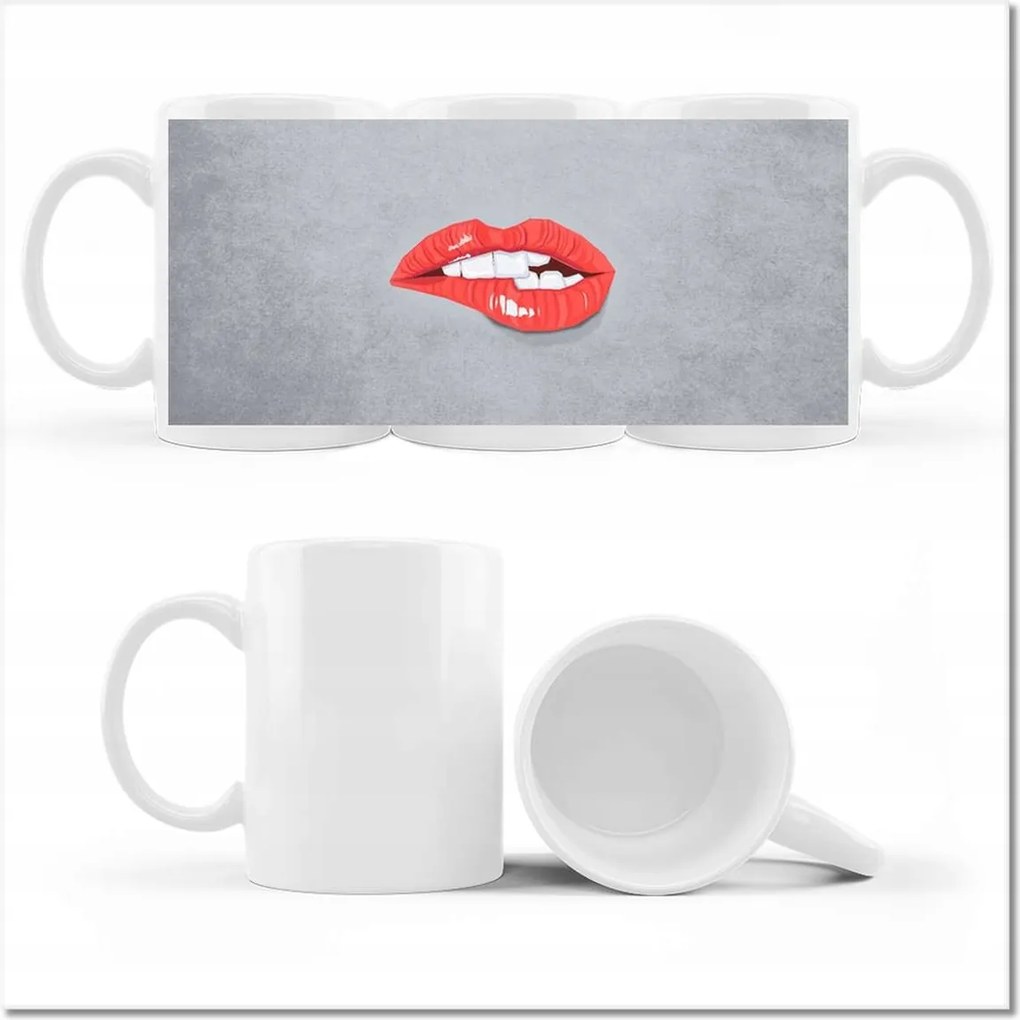 Fotó bögre Csábító ajkak