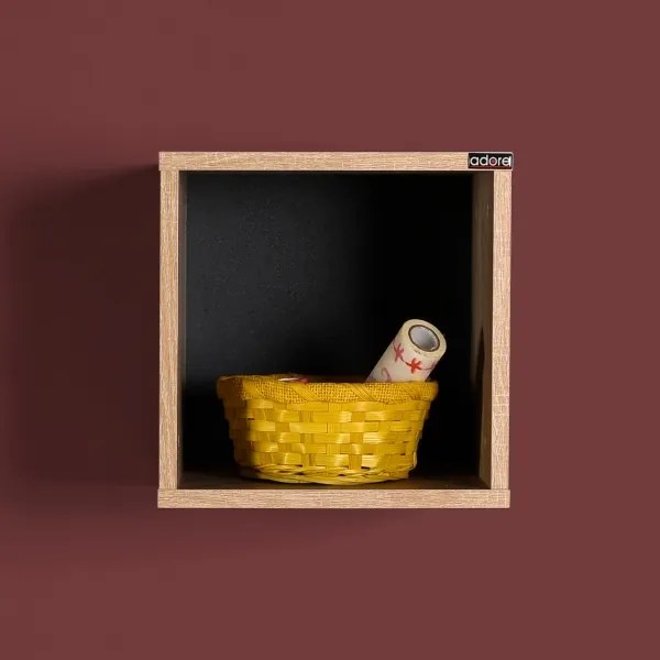 Fali polc 33x33 cm barna