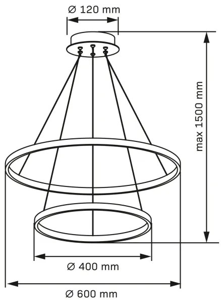 LED Csillár zsinóron LEA LED/35W/230V 4000K átm. 60 cm króm
