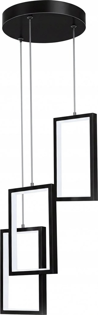 Hármas Led Függő Lámpa 18W Modern Fekete Állítható