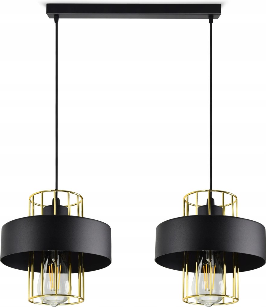 Függő lámpa Csillár Plafon Fekete Fehér Loft