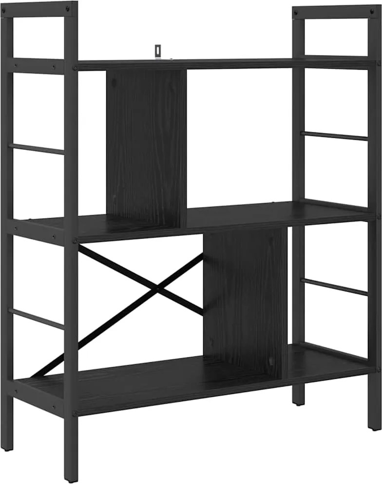 vidaXL Könyvespolc Fekete tölgy 75 x 30 x 91 cm Faanyag