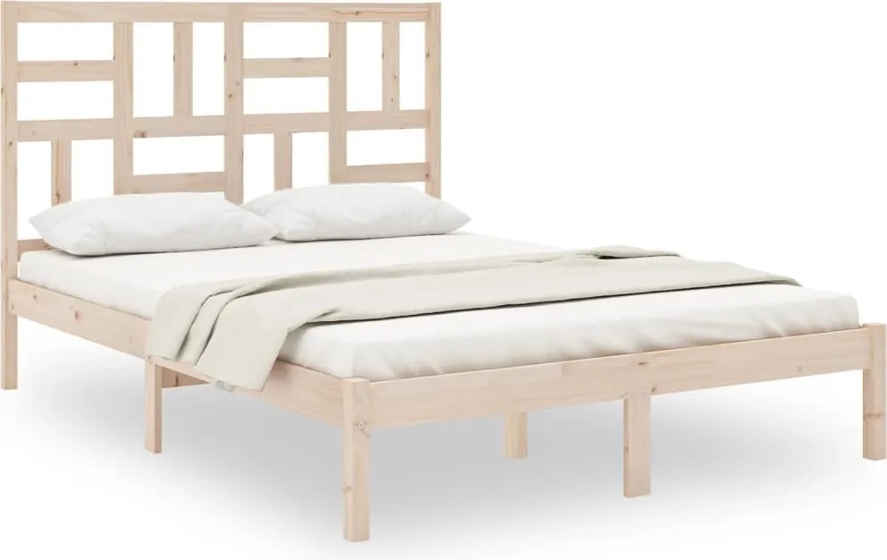 vidaXL King Size tömör fa ágykeret 150 x 200 cm