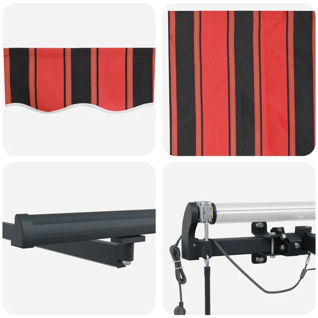Automatikus Behúzható Napellenző LED világítással narancssárga és barna színben, 450 x 300 cm