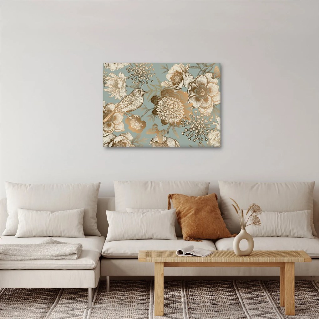 Arany virágok képe (70x50 cm)