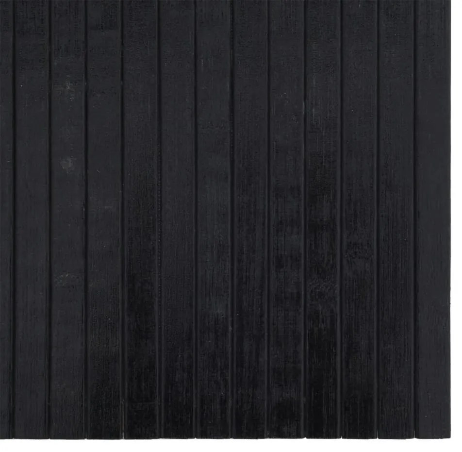 négyszögletű fekete bambusz szőnyeg 70 x 300 cm