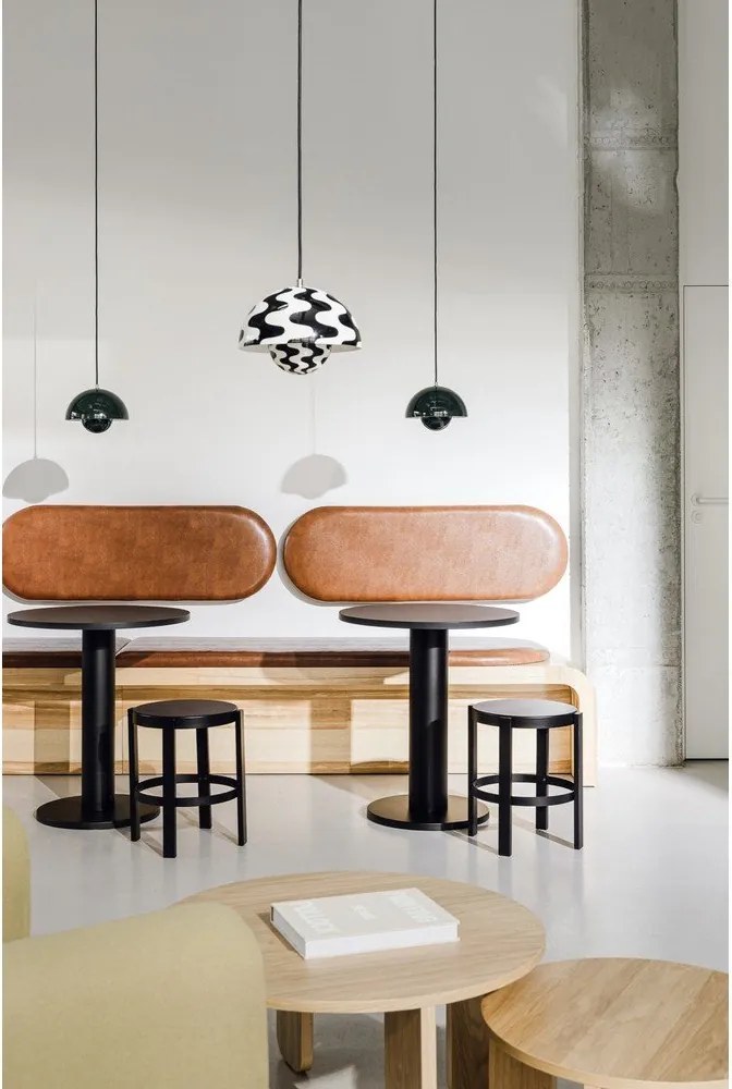 Kerek étkezőasztal tölgyfa dekoros asztallappal ø 80 cm Sool – noo.ma