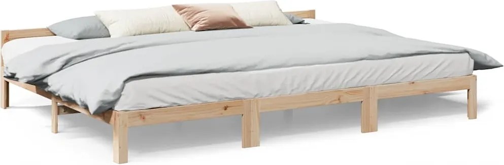 vidaXL családi ágykeret matrac nélkül 240x200 cm tömör fa fenyőfa