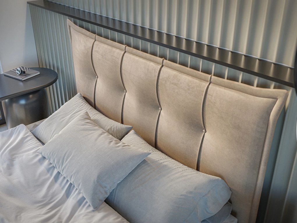 Franciaágy Boxspring 180 cm Foxtrot (világosbézs) (matraccal és tárolóhellyel). Akció -17%. 1043368