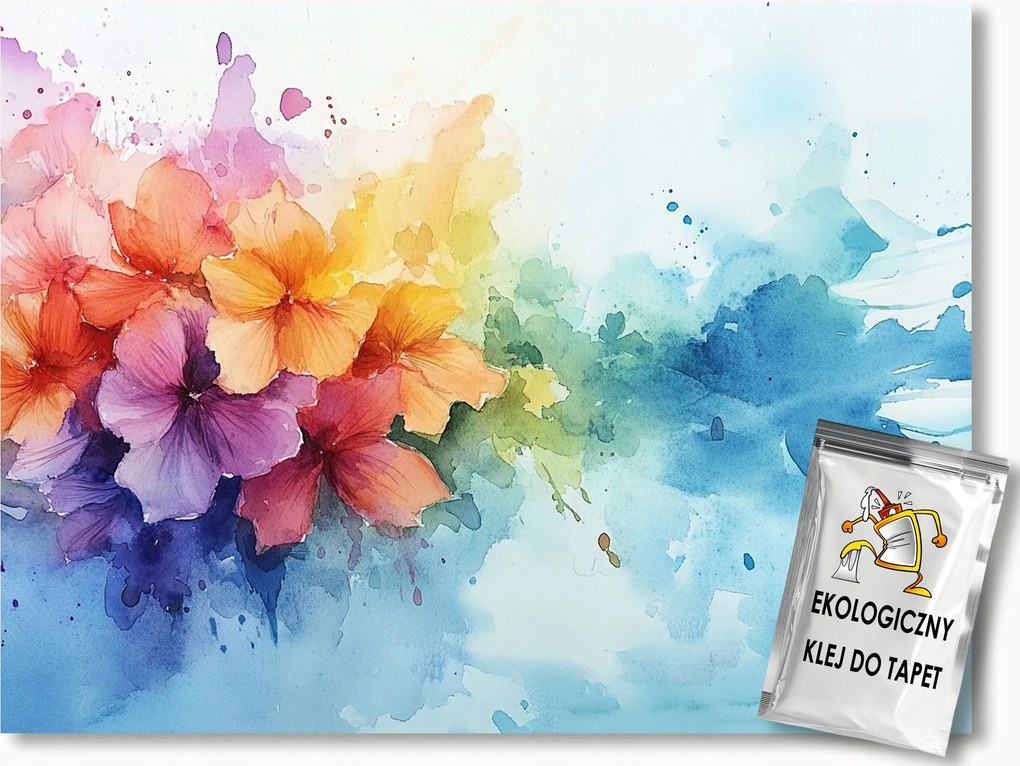 Fotótapéta Flizelina Színek Festékek Akvarell Szivárvány Splash 104x70,5 ragasztó