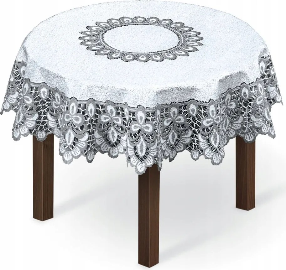 Abrosz minta 24999 átm., 120cm kör k. fehér szürke prod. Hímzés S.a.