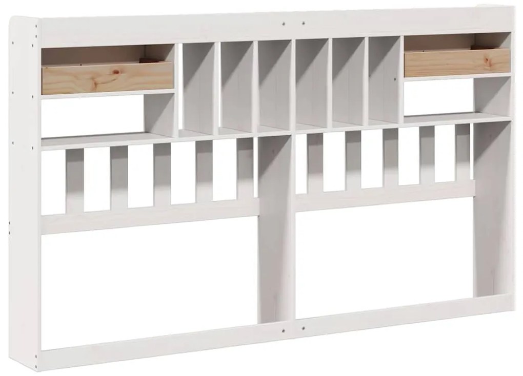 fehér tömör fenyőfa fejtámla tárolóval 180 cm