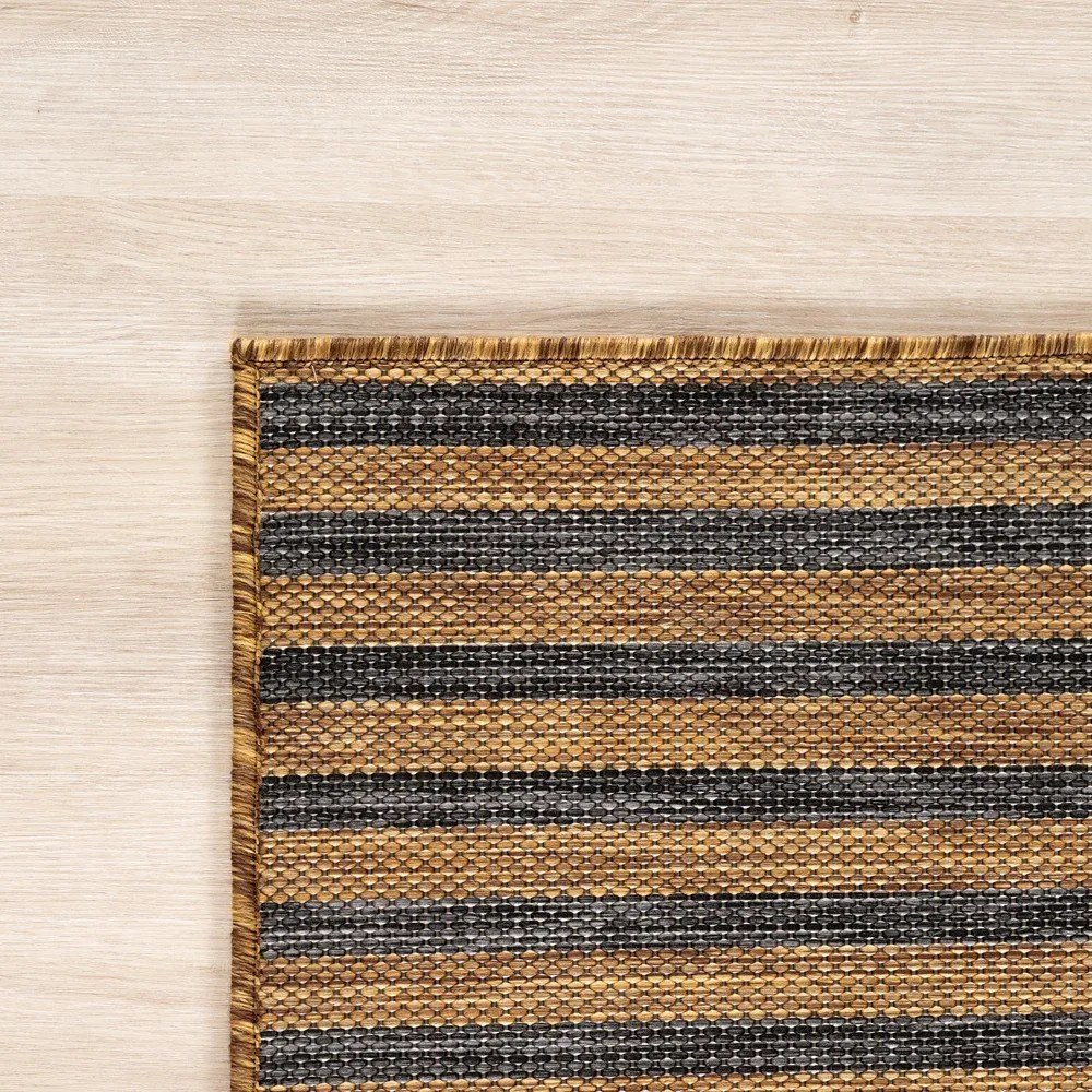 Fekete-barna kültéri-beltéri futószőnyeg 80x250 cm Mira 1453 – Ayyildiz Carpets