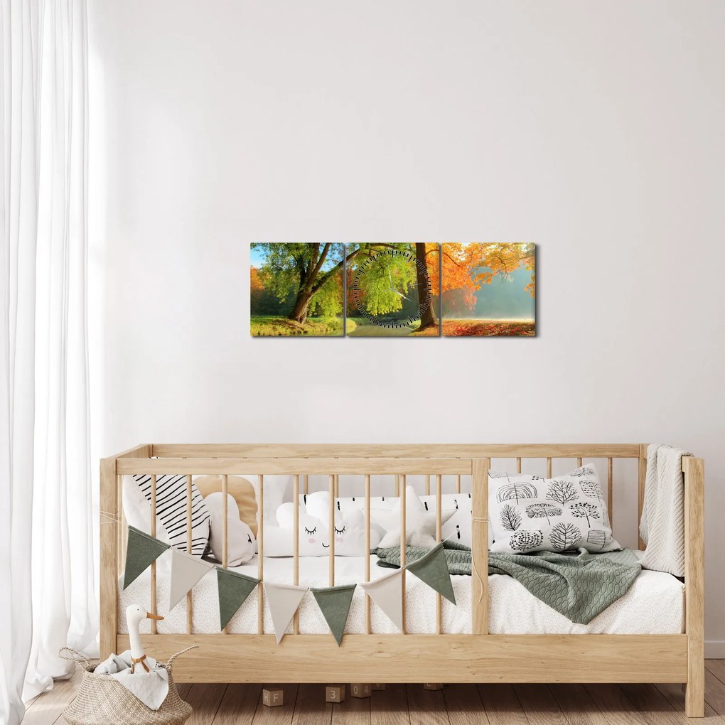 Kép - Nyugodt őszi táj (órával) (90x30 cm)