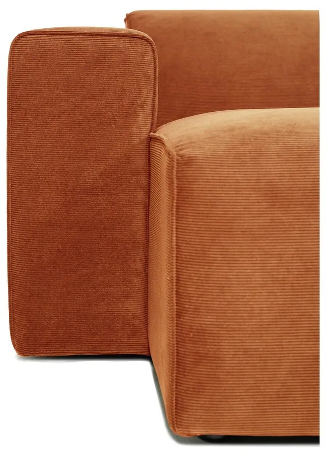 Sting narancssárga kordbársony kanapé modul, bal oldali - Scandic