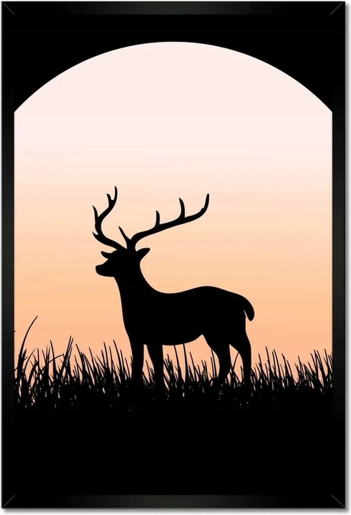 Poszterek keretben 40x60 Szarvas sziluett éjszaka