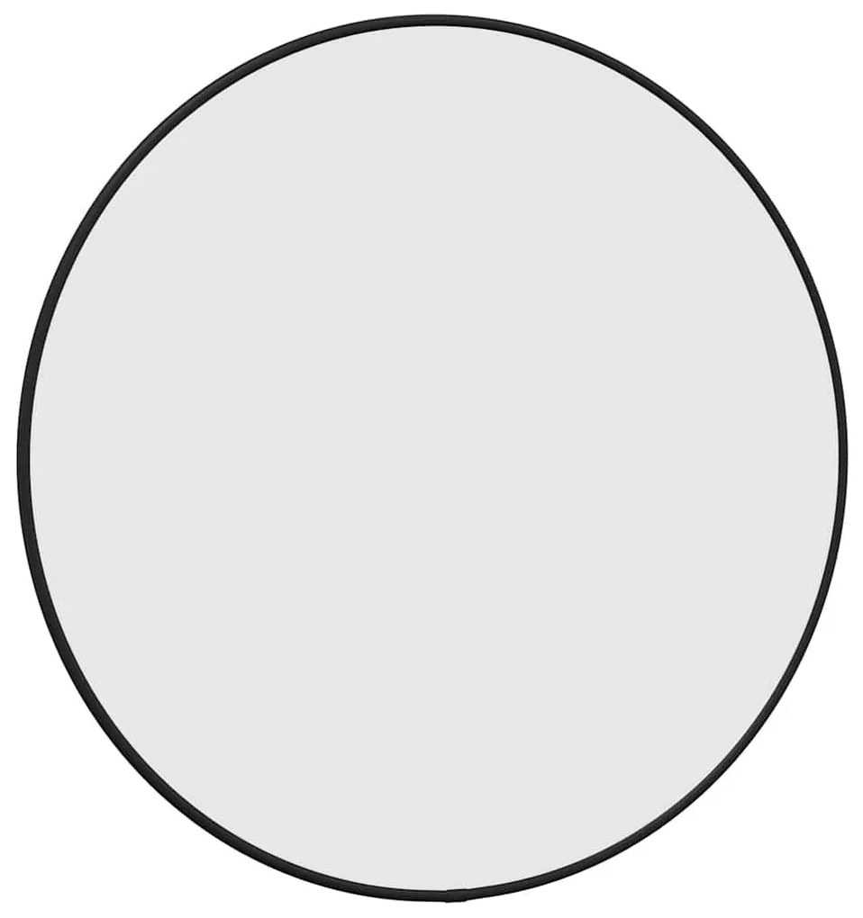 fekete falitükör Ø 50 cm Kerek