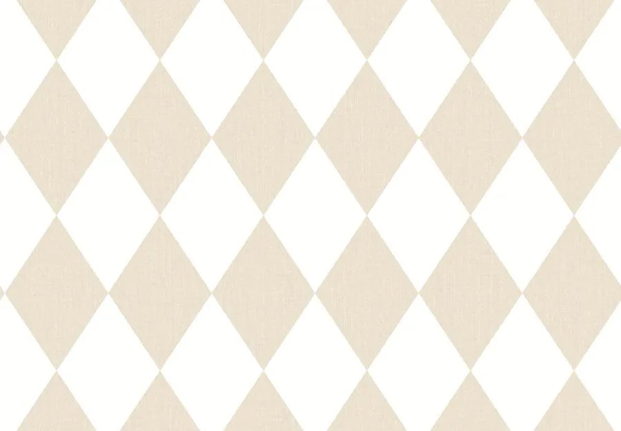 Parato Cristiana Masi Momi Rombi bézs-fehér rombuszmintás vlies tapéta – 4446