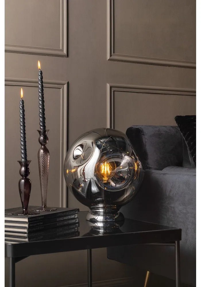 Swirl szürke üveg gyertyatartó, magasság 17 cm - PT LIVING