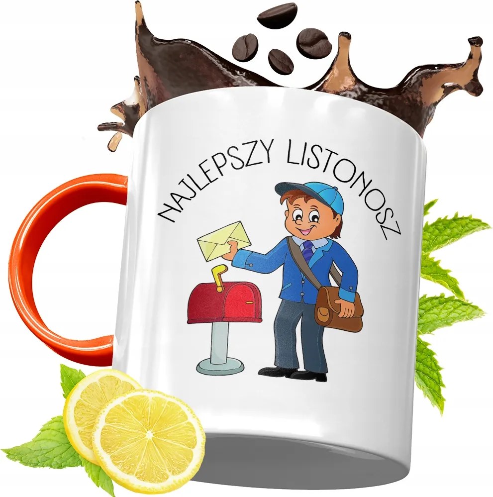 Narancssárga Bögre Postásnak Ajándék fényképes nyomattal