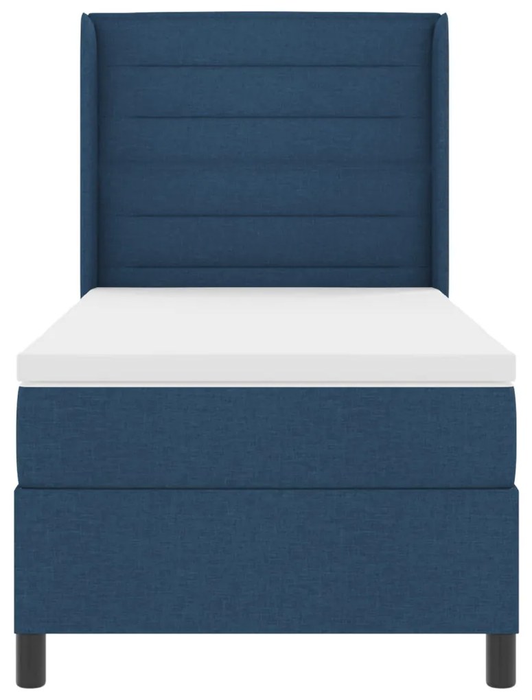 Boxspring Ágy Mattal és LED Kék 100x200 cm Szövet