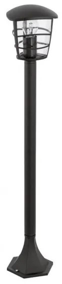 EGLO 93408 ALORIA Klasszikus Kültéri Állólámpa Fekete, Átlátszó E27 IP44